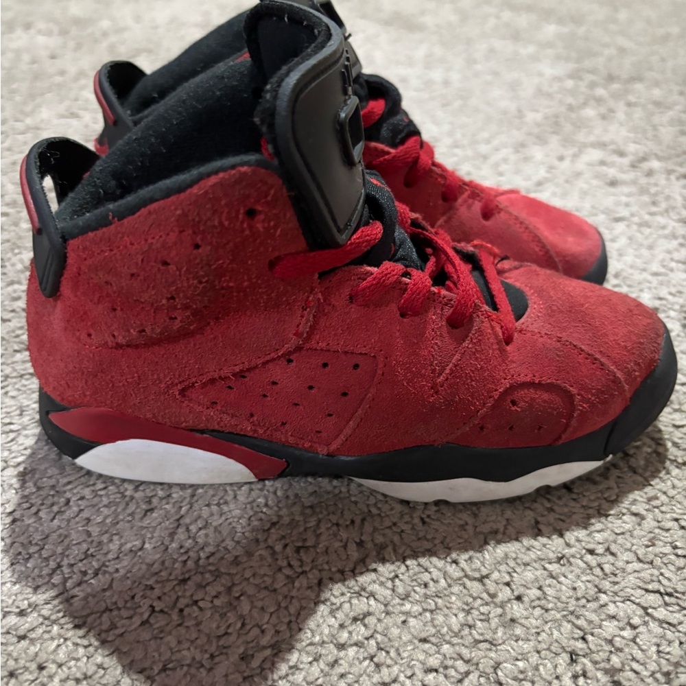 Jordan Kids Red and Black Sneakers